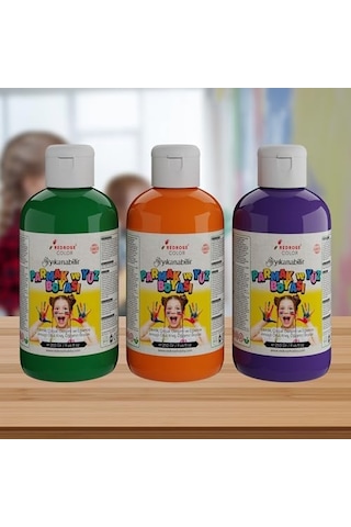 Yeşil-mor-turuncu Parmak Boyası 3&apos Lü Set 3x250gr Diğer