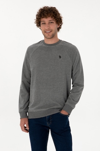 U.S. Polo Assn. Erkek Regular Fit Bisiklet Yaka Antrasit Melanj İnce Basic Sweatshirt 50313752-VR081