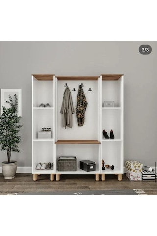 Rana 10 Kapaklı Portmanto Beyaz