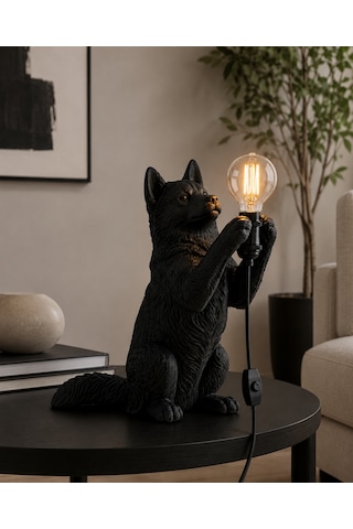 3d Baskı Siyah Köpek Masa Lambası Dekoratif Hayvan Figürlü Gece Lambası, Modern Ev Ve Ofis Dekoru
