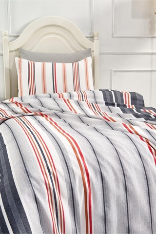 Asos Tek Kişilik Pamuklu Nevresim Seti 160x220 Antrasit