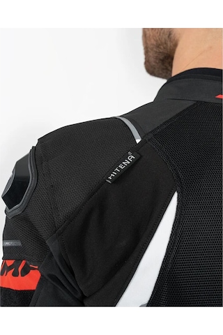 Shima Mesh Pro 2.0 Korumalı Motosiklet Montu Siyah Beyaz Kırmızı