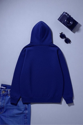 Uyguntarz Boğa Tasarım Baskılı Unisex Oversize Sweatshirt Mavi