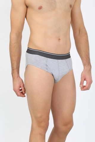 İbrahim Burak Etiler Collection Moda Çizgi Erkek Pamuk Likralı Slip Gri 40132