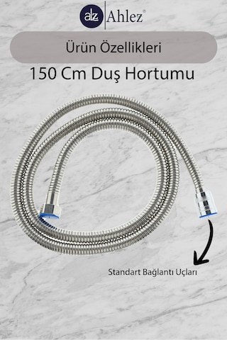 Lüks Görünümlü Örgülü Kromajlı Çift Kenetli Spiral Duş Hortumu