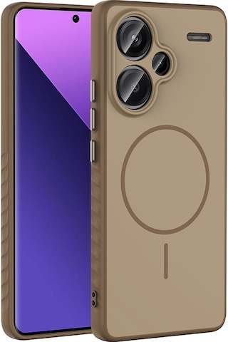 Xiaomi Redmi Note 13 Pro Plus 5g Kılıf M-safe Şarj Özellikli Zore Tea Kapak Gold