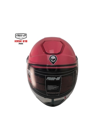 Free-m 618 Güneş Vizörlü Yarım Açık Kask Pembe