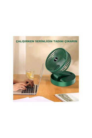 Robeve Rbv-07 Katlanabilir Şarjlı Masaüstü Vantilatör 3 Kademeli Hız Ayarlı Taşınabilir Mini Fan Serinletici Beyaz