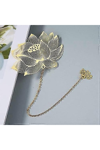 4 Adet Zincirli Metal Kitap Ayracı, Altın Kesim