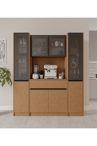 Bambu Maxi Komple Mdf Led Aydınlatmalı Kahve Köşesi