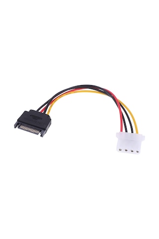 4843 Sata Kasa Hdd Dişi Erkek 4 Pin Power Molex Güç Kablosu 20 Cm