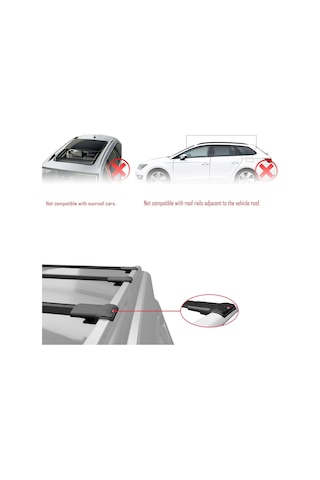 Fiat Panda Cross 2014 Ve Sonrası İle Uyumlu Fly Model Ara Atkı Tavan Barı Siyah 3 Adet