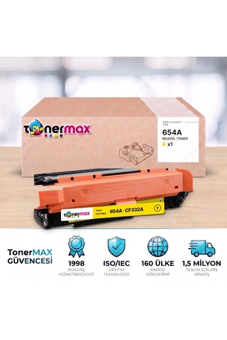 Hp 654a Cf332a Sarı Uyumlu Toner - Çipli / Color Laserjet Enterprise M651