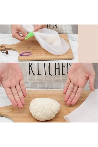Buffer Büyük Hamur Torbası Silikon Şeffaf Hamur Yoğurma Torbası Ekmek Makarna Mantı Hamuru Kolay