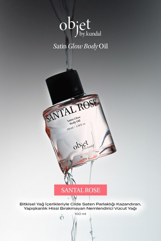 Yapışkanlık Hissi Bırakmayan Saten Bitişli Vücut Yağı Kundal Satın Glow Body Oil Santal Rose