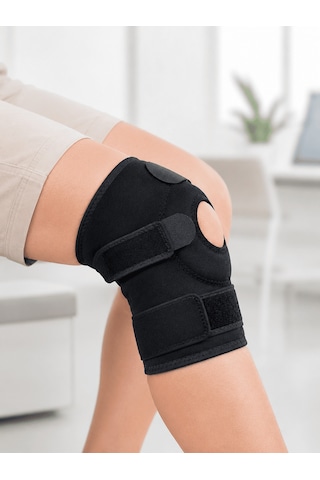 Ayarlanabilir Kısa Ligamentli Dizlik Açık Diz Kapağı Spor Ve Günlük Kullanım Düz Renkli