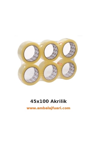 Akrilik Koli Bandı 45 Mm X 100 M Şeffaf 6'lı Paket