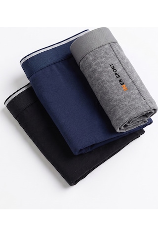 Just Inner Erkek Pamuklu Boxer Sport Premium Günlük Kullanım 134003 Siyah
