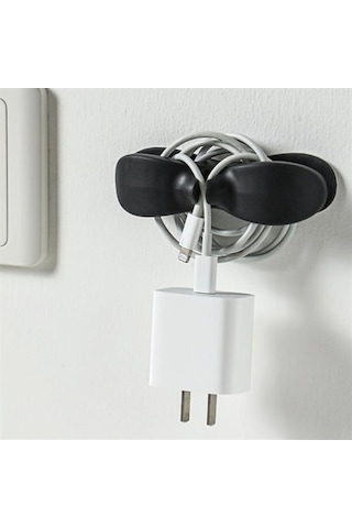 2li Kablo Tutucu Silikon Kordon Sarıcı Kablo Klips Pratik