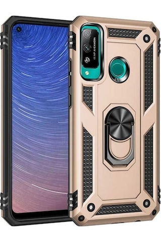 Huawei P40 Lite E Kılıf Zore Vega Kapak Gold
