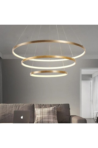 Gold / Oxygen / 80-60-40 Cm / 3 Renk Işık / Sarkıt Avize / 3 Yıl Gold Sarı