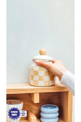 Beige Emaye Baharatlık/kavanoz Bej