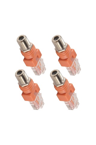 Koaksiyel Ethernet Adaptörü, 4 Paket Koaksiyel Rf F Dişi - Rj45 Erkek Dönüştürücü, Hat Test Cihazı İçin