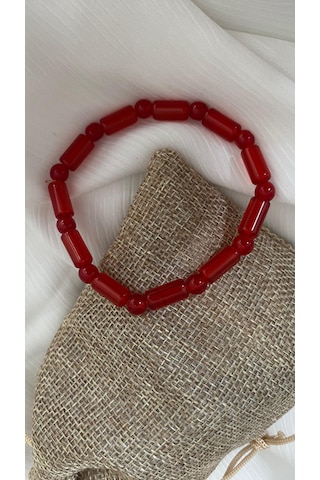 Akik Doğal Taş Bileklik Kiremit