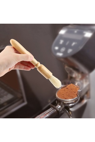 Hangfox Kahve Değirmeni Temizleme Fırçası - Doğal Tüylü, Ahşap Saplı, Kalıntıları Hızlıca Temizler, Makineyi Korumak Diğer