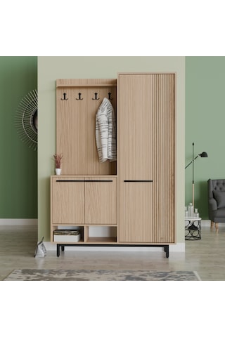 Abre Plaza Portmanto Vestiyer Ayakkabılık Meşe