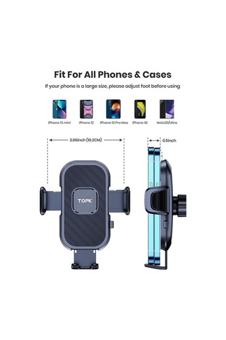 Createtech Topk Araç Telefonu Tutucu Yerçekimi İphone Uyumlu Xiaomi Samsung Araba Cep Için Standı Upgrade For Air Vent Yeni Tasarım