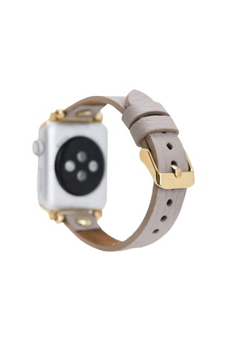 Globe Apple Watch Deri Kordon Altın Perçin