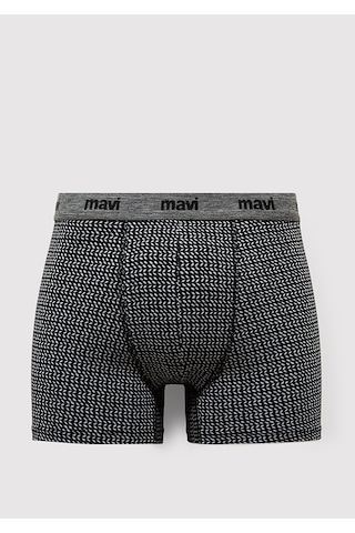 Mavi - 3lü Siyah Baskılı Boxer 0912225-900 Siyah