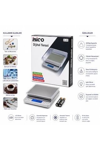 Superior Mini I-2000 Hassas Tartı 3000 G / 0.1 G Şeffaf Kapaklı