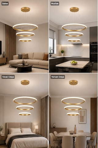 Rizon 3 Lü Led Sarkıt Avize Beyaz Işık Eskitme