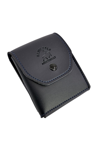 David Polo Hakiki Deri Bol Kartlıklı Kullanışlı Unisex Kartlık Cüzdan Lacivert