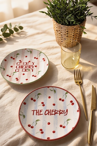 Keramika Cherry Ege Pasta Tabağı 20 Cm 4 Adet 23950-51 Çok Renkli