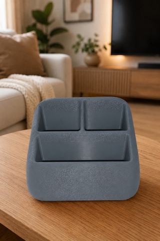 Masa Üstü Kumandalık Organizer Çok Bölmeli Tv Klima Kumanda Standı Düzenleyici 16x13x9.6 Cm Gri