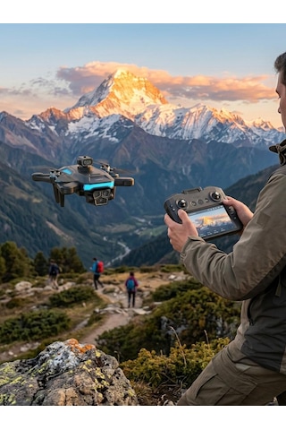 Katlanabilir Ekranlı Kumandalı Drone - Wi-fi Kameralı, Sd Kart Destekli, Şarj Edilebilir Akıllı Drone