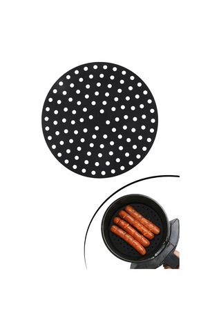 Ivory Air Fryer Silikon Pişirme Matı Yüksek Isıya Dayanıklı Kare Hava Fritözü Matı, Yapışmaz Delikli Yenide