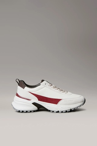 Calvin Klein Kadın Karışık Materyalli Kalın Tabanlı Sneaker - Beyaz Lily White/beluga