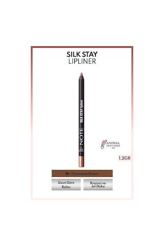 Note Cosmetique Silk Stay Lipliner Suya Dayanıklı İpeksi Dudak Kalemi 10 Chocolate Brown