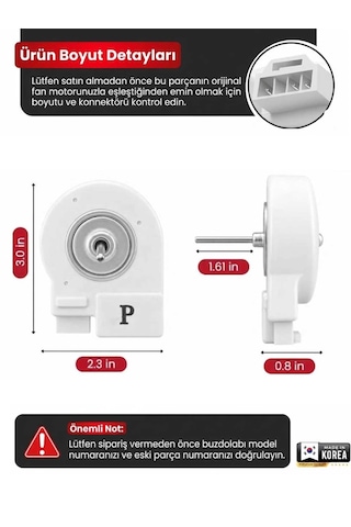 Samsung Buzdolabı Uyumlu Evaporatör Fan Motoru Swı Da31-00146e - Made İn Korea Da31-00146g, Drep5020lb Uyumlu