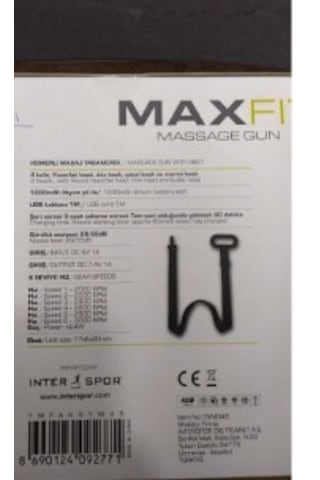 Maxfıt Masaj Tabancası 4 Başlık 1 Masaj Kemeri Siyah