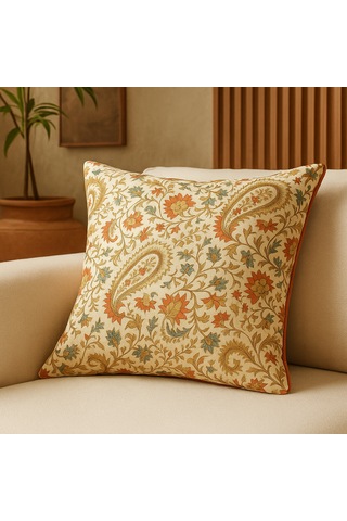 Bohem Etnik Desenli Kırlent Kılıfı Duck Kumaş, Fermuarlı, Dekoratif Yastık 40 x 40