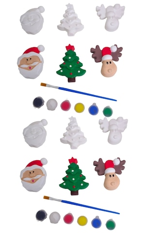 Eğitici Etkinlik Yılbaşı-noel-christmas 3'lü Set 2 Boyutlu 8 Cm 3 Adet Obje