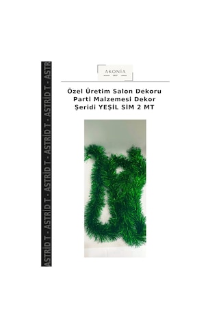 Özel Üretim Salon Dekoru Parti Malzemesi Dekor Şeridi Yeşil Sim 2 Mt