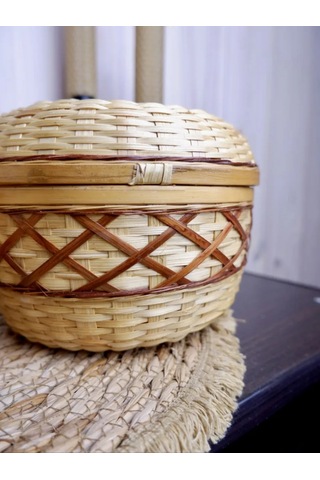Nika&shop Örgü Kapaklı Sepet Seti 284603391 Kahverengi