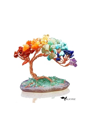 Valkyrie 7 Çakra Reiki Para Ağacı Doğal Kristal Taş Dekor, Enerji Dengeleme, Feng Shui, Şans Ve Pozitif Enerji