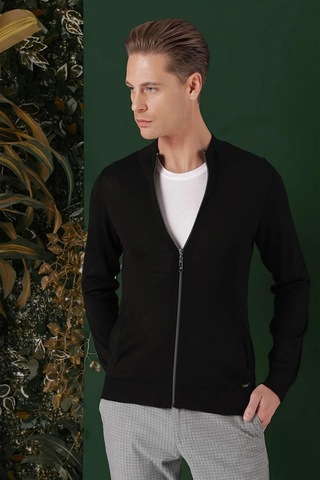 Efor Tr 860 Slim Fit Siyah Klasik Triko Siyah